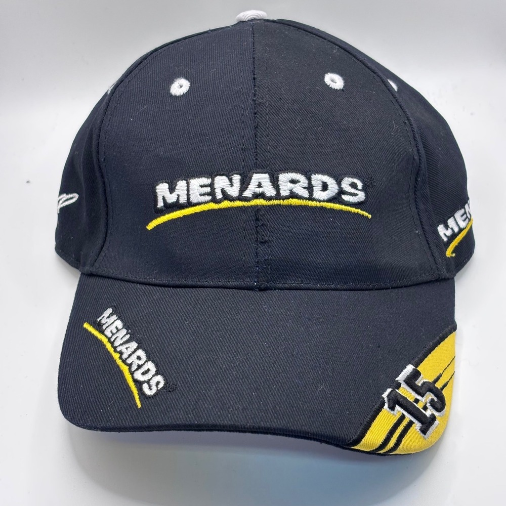 Menards Racing Hat Cap Mens OSFA Black Yellow Embroidered NASCAR Number‎ 15 Gear